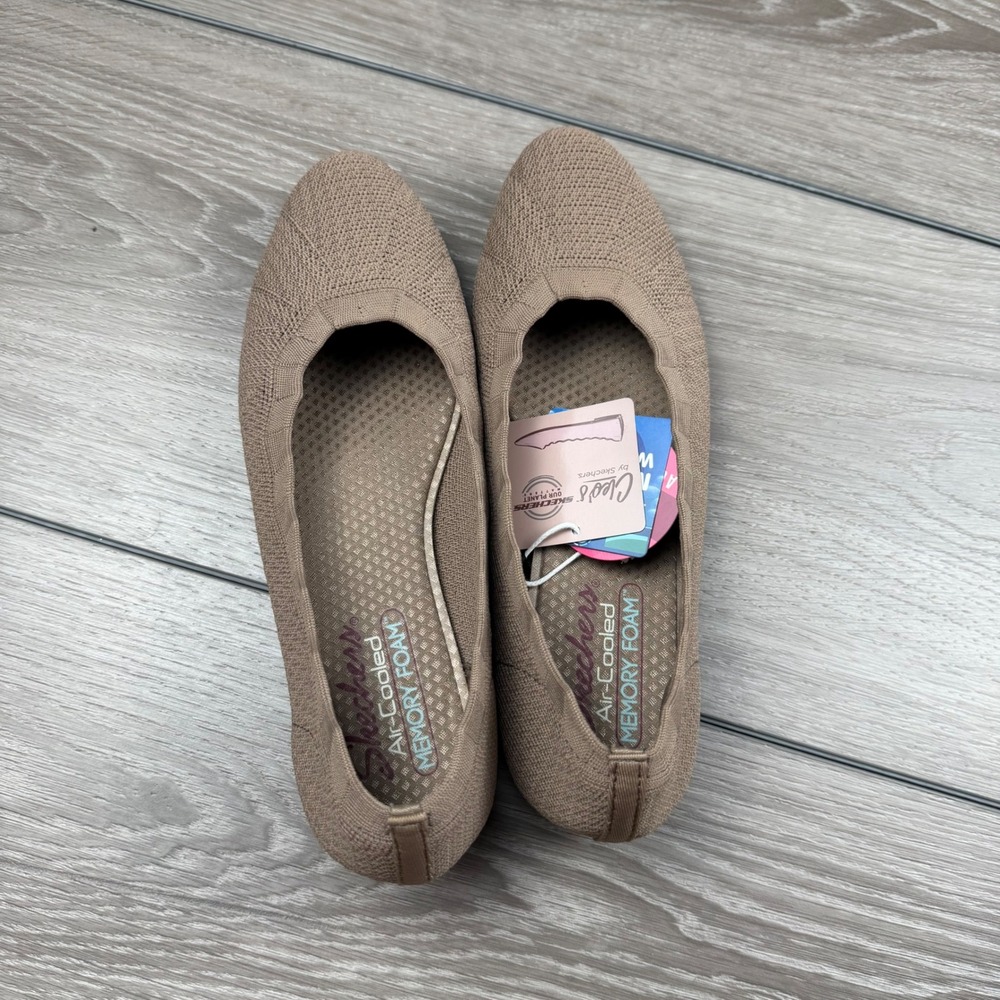 Skechers Women Cleo 2.0 Love Spell Flat Knit Skimmer Mocha Brown Size 8.5 New - Picture 5 of 8